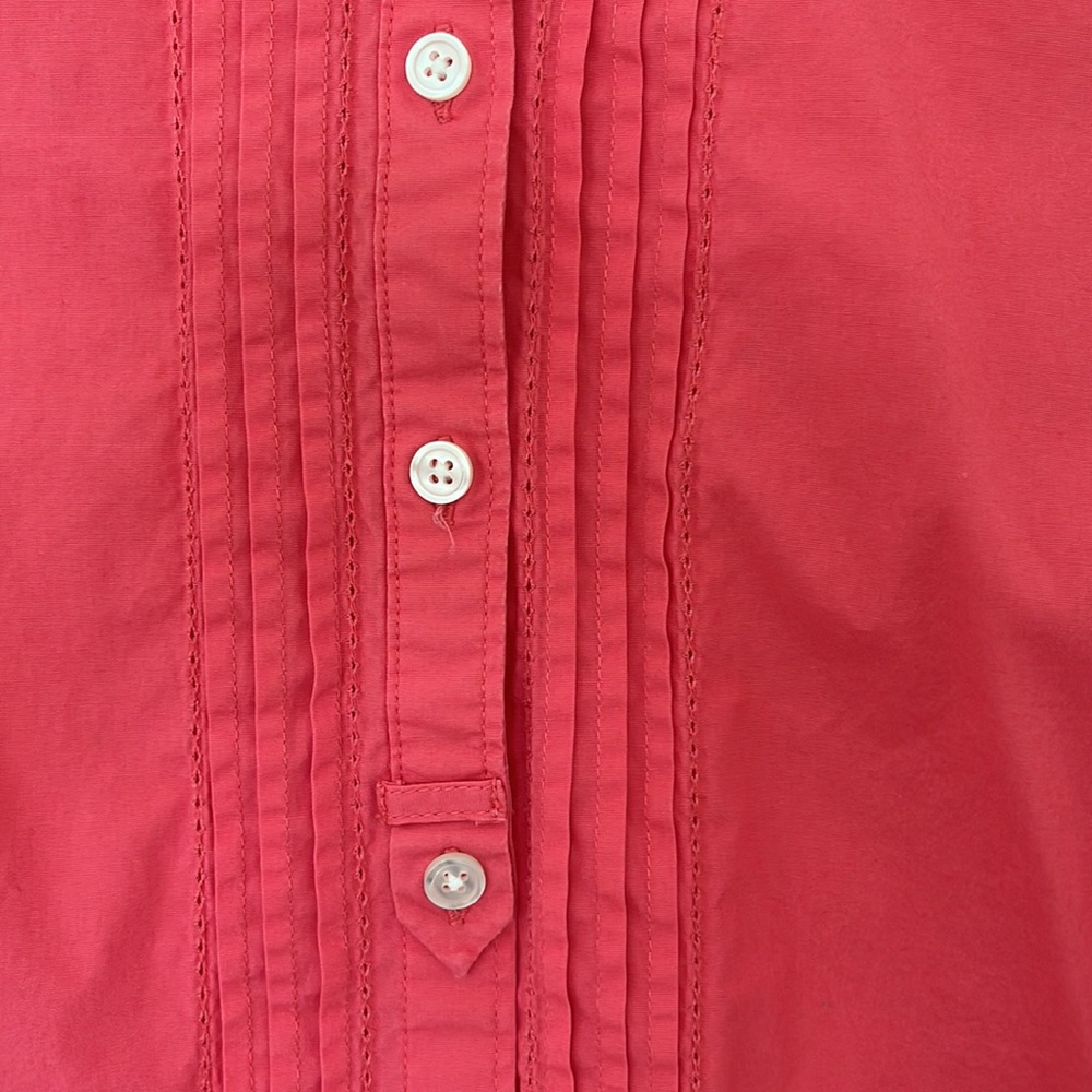 Chaus Women's Red Button-Up Ruffle Front Shirt - Picture 2 of 3